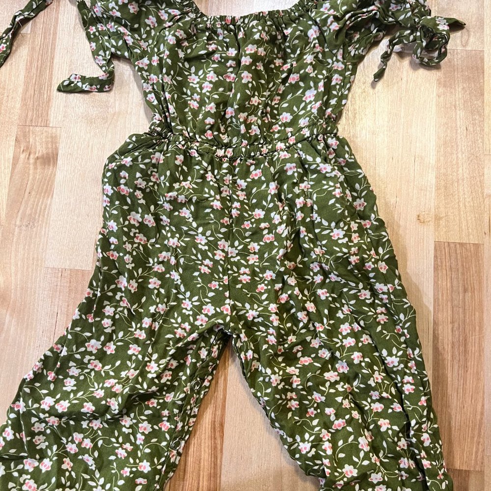 Green Floral Romper